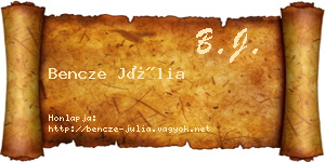 Bencze Júlia névjegykártya