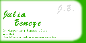 julia bencze business card